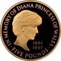 5 Pounds 1999, KM# 997b, United Kingdom (Great Britain), Elizabeth II, Diana, Princess of Wales Memorial Crown