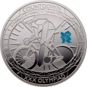 5 Pounds 2011, KM# 1202a, United Kingdom (Great Britain), Elizabeth II, London 2012 Summer Olympics Countdown, 1 Year To Go, Cycling