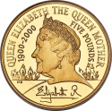 5 Pounds 2000, KM# 1007b, United Kingdom (Great Britain), Elizabeth II, 100th Anniversary of Birth of the Queen Mother