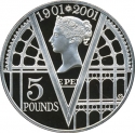 5 Pounds 2001, KM# 1015a, United Kingdom (Great Britain), Elizabeth II, 100th Anniversary of Death of Queen Victoria