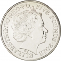 5 Pounds 2012, Sp# LO55, United Kingdom (Great Britain), Elizabeth II, London 2012 Summer Olympics, Olympic Games