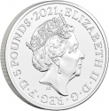 5 Pounds 2021, Sp# L94, United Kingdom (Great Britain), Elizabeth II, Mahatma Gandhi