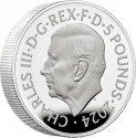 5 Pounds 2024, United Kingdom (Great Britain), Charles III, Buckingham Palace