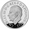 5 Pounds 2025, United Kingdom (Great Britain), Charles III, Coat of Arms of King Charles III