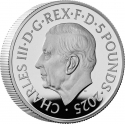 5 Pounds 2025, United Kingdom (Great Britain), Charles III, Coat of Arms of King Charles III