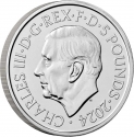 5 Pounds 2024, United Kingdom (Great Britain), Charles III, Six Decades of 007, Bond Films of the 1990s