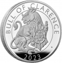 5 Pounds 2023, United Kingdom (Great Britain), Charles III, Royal Tudor Beasts, Bull of Clarence