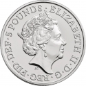 5 Pounds 2017-2019, KM# 1460, United Kingdom (Great Britain), Elizabeth II, Queen's Beasts, Lion of England