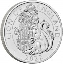 5 Pounds 2022, United Kingdom (Great Britain), Elizabeth II, Royal Tudor Beasts, Lion of England