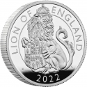 5 Pounds 2022, United Kingdom (Great Britain), Elizabeth II, Royal Tudor Beasts, Lion of England