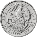 5 Pounds 2018, KM# 1592, United Kingdom (Great Britain), Elizabeth II, Queen's Beasts, Red Dragon of Wales