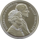 5 Pounds 1997, KM# 977a, United Kingdom (Great Britain), Elizabeth II, 50th Wedding Anniversary of Queen Elizabeth II and Prince Philip