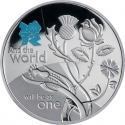 5 Pounds 2010, KM# 1147, United Kingdom (Great Britain), Elizabeth II, London 2012 Summer Olympics: Celebration of Britain, Spirit - Floral Emblems