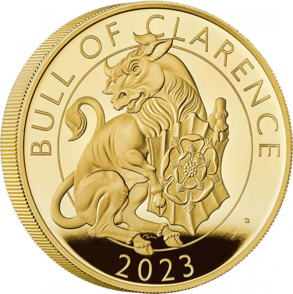 500 Pounds 2023, United Kingdom (Great Britain), Charles III, Royal Tudor Beasts, Bull of Clarence
