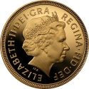 1/2 Sovereign 1998-2015, KM# 1001, United Kingdom (Great Britain), Elizabeth II