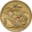 1 Sovereign 1871-1885, KM# 752, United Kingdom (Great Britain), Victoria