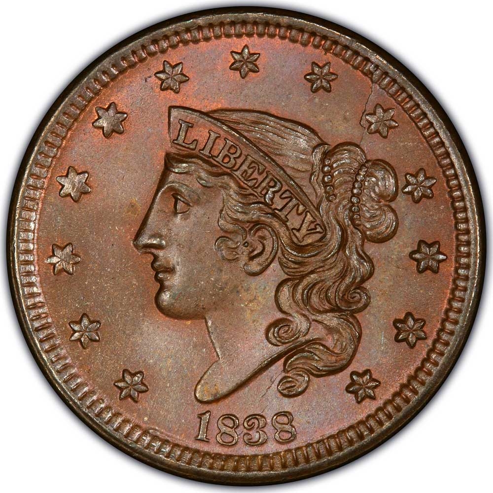 1 Cent 1816-1839, KM# 45, United States of America (USA), Modified, Young Head