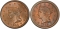 1 Cent 1839-1857, KM# 67, United States of America (USA), 1843: small (left) and mature (right) head