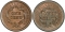 1 Cent 1839-1857, KM# 67, United States of America (USA), 1843: small (left) and large (right) letters