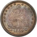 25 Cents 1854-1855, KM# 81, United States of America (USA)