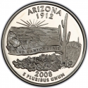 25 Cents 2008, KM# 423a, United States of America (USA), 50 State Quarters Program, Arizona