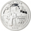 25 Cents 2020, KM# 720a, United States of America (USA), America the Beautiful Quarters Program, Connecticut, Weir Farm National Historic Site