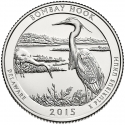 25 Cents 2015, KM# 600, United States of America (USA), America the Beautiful Quarters Program, Delaware, Bombay Hook National Wildlife Refuge