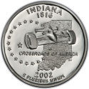 25 Cents 2002, KM# 334a, United States of America (USA), 50 State Quarters Program, Indiana