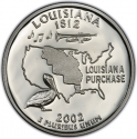25 Cents 2002, KM# 333a, United States of America (USA), 50 State Quarters Program, Louisiana