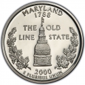25 Cents 2000, KM# 306a, United States of America (USA), 50 State Quarters Program, Maryland