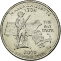 25 Cents 2000, KM# 305, United States of America (USA), 50 State Quarters Program, Massachusetts