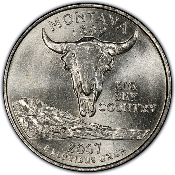 Scull coin 2007 US Quarter 25 cents Montana