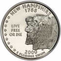 25 Cents 2000, KM# 308a, United States of America (USA), 50 State Quarters Program, New Hampshire