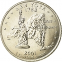 25 Cents 2001, KM# 318, United States of America (USA), 50 State Quarters Program, New York