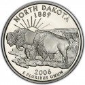 25 Cents 2006, KM# 385a, United States of America (USA), 50 State Quarters Program, North Dakota