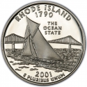 25 Cents 2001, KM# 320a, United States of America (USA), 50 State Quarters Program, Rhode Island