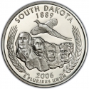 25 Cents 2006, KM# 386a, United States of America (USA), 50 State Quarters Program, South Dakota