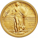 25 Cents 2016, KM# 642, United States of America (USA), Centenary Anniversary of Three Numismatic Icons, Standing Liberty Centennial Gold Coin