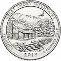 25 Cents 2014, KM# 566, United States of America (USA), America the Beautiful Quarters Program, Tennessee, Great Smoky Mountains National Park
