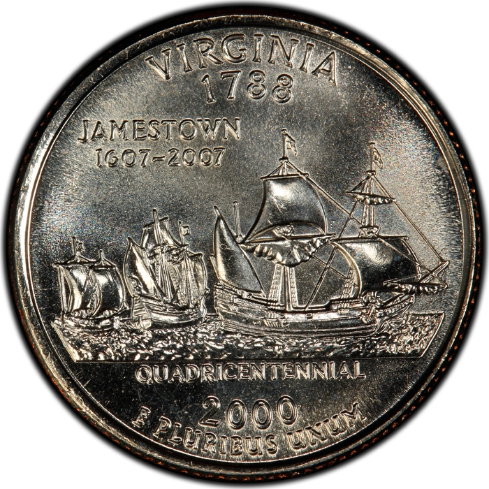 Монета united states of america. Монета Вирджиния 1788. 25 Центов США 2000 Вирджиния. Монеты Quarter Dollar 1788. Монета квартер доллар 2000.