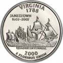 25 Cents 2000, KM# 309a, United States of America (USA), 50 State Quarters Program, Virginia