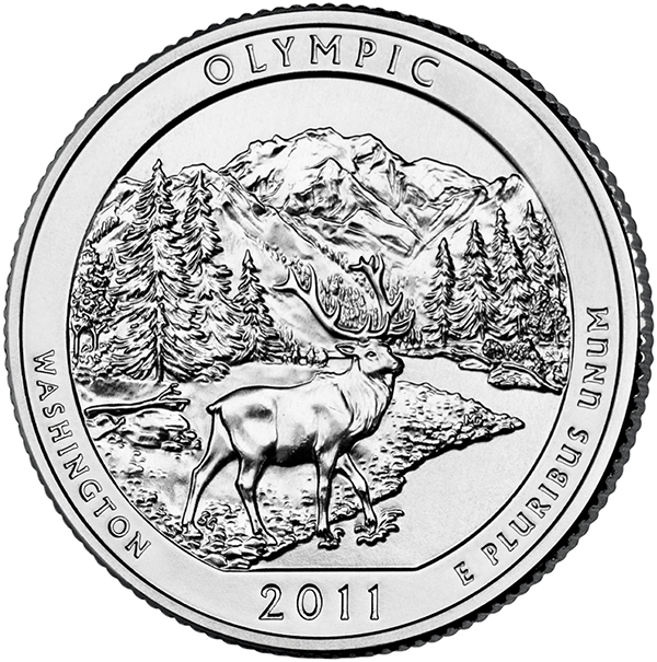 25 Cents 2011, KM# 496, United States of America (USA), America the Beautiful Quarters Program, Washington, Olympic National Park