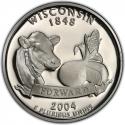 25 Cents 2004, KM# 359a, United States of America (USA), 50 State Quarters Program, Wisconsin