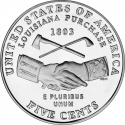 5 Cents 2004, KM# 360, United States of America (USA), Westward Journey, Louisiana Purchase, Peace Medal