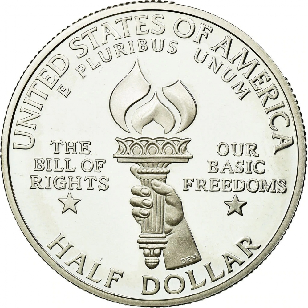 1/2 Dollar 1993, KM# 240, United States of America (USA), James Madison and the Bill of Rights