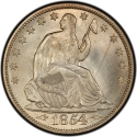 1/2 Dollar 1854-1855, KM# 82, United States of America (USA)