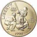 1/2 Dollar 1995, KM# 262, United States of America (USA), Atlanta 1996 Summer Olympics, Baseball