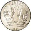 1/2 Dollar 2013, KM# 554, United States of America (USA), US Army 5-Star Generals, Henry Arnold and Omar N. Bradley