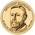 1 Dollar 2012, KM# 526, United States of America (USA), Presidential $1 Coin Program, Benjamin Harrison