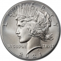 1 Dollar 2021, KM# 150a, United States of America (USA), 100th Anniversary of the Last Morgan and the First Peace Dollars, Peace Dollar